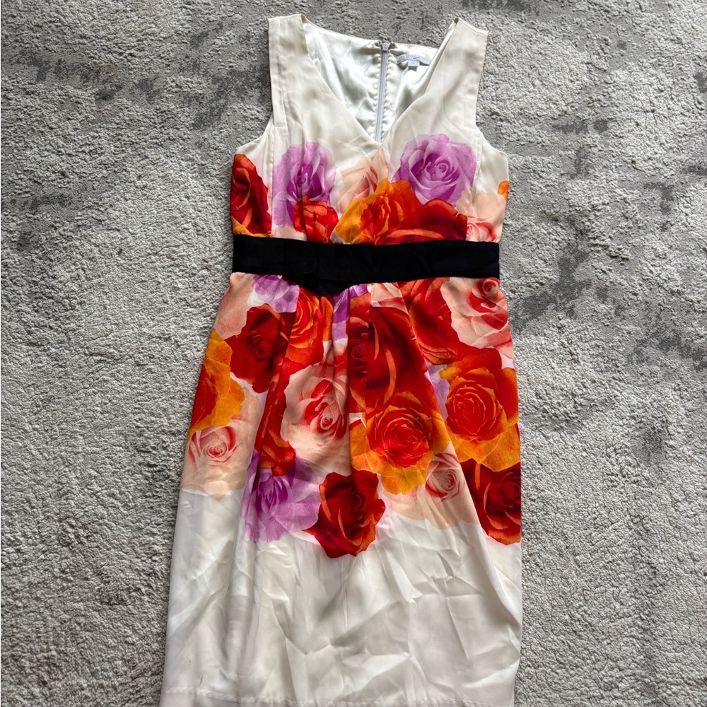 New York & Company Satin Cream Dress